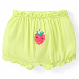 Babyhug 100% Cotton Knit Bloomers with Floral & Strawberry Print Pack of 3 - Multicolour image 4