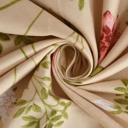 BhaiJi Bedsheets 220 TC Glace Cotton Bed Sheet King Size 108x108 Inch With 2 Pillow covers - Beige Booti image 4