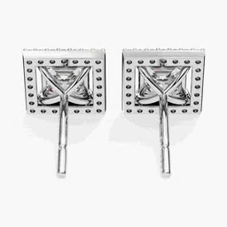 VALANOVA Hallmarked 18Kt White Gold Diamond Studded Earrings - 3.12g image 5