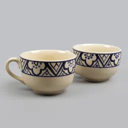 miah decor Mark 600ml Blue (Set of 2) Ceramic Coffee Mug image 3