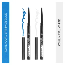 PERPAA Longwear Highly Pigmented Blue & White Kohl Kajal Combo image 1