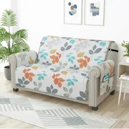 Story@Home Microfiber Solid 2 Seater Sofa Cover - White-picture-45