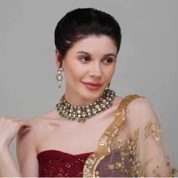 Beryachi Gulrez Kundan Necklace Set-picture-17