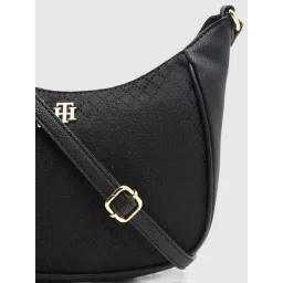 tommy hilfiger accessories Tommy Hilfiger Self-Design Black Polyester Sling Bag image 3