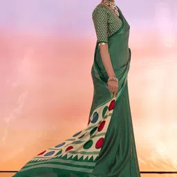 TIRA Polka Dot Satin Saree image 2