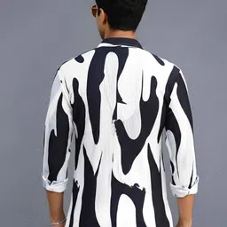 Metronaut Abstract Printed Spread Collar Casual Shirt image 4