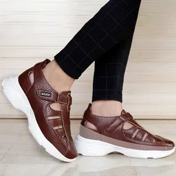 Bxxy Men Textured Velcro Hidden Height Increasing Shoe-Style Sandals-picture-35