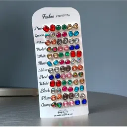 NAVJAI Contemporary 36Pairs Rhinestone Stud Earrings-picture-34