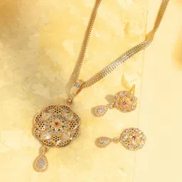 Anouk Gold-Plated American Diamond & Cubic Zirconia-Studded Jewellery Set-picture-12