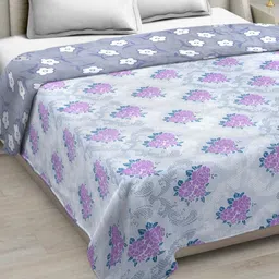 Myntra Elegant Homes Grey Printed Reversible Mild Winter 350 GSM Double Bed Comforter image 5