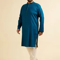 Manyavar Men Regular Thread Work Kurta with Pyjamas image 3
