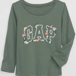 GAP Girls Logo Printed Pure Cotton Relaxed-Fit Round Neck T-Shirt-picture-34