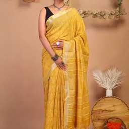 ANUTTARA Ethnic Motifs Printed Bhagalpuri Saree image 5
