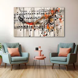 The Castle Decor Pink & Black 5 Piece Wood Other Wall Paintings-image-84