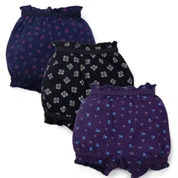 Bodycare All Over Printed Set Of 3 Bloomers - Navy & Black(Colours And Print May Vary)-picture-11