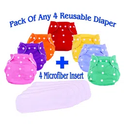 The Little Lookers Adjustable & Reusable Cloth Diaper Pack Of 4 ( Colour May Vary)-picture-14