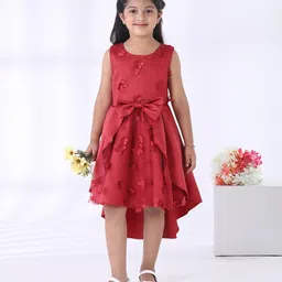 Mark & Mia Sleeveless Party Dress Felt Flower Detail - Red-picture-22