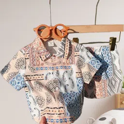 NAAMJAP Kids Printed Cotton Shirt with Trousers-picture-15