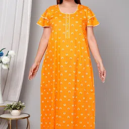 HARGUN NIGHT WEAR Women Pure Cotton Printed Nightdress-picture-33