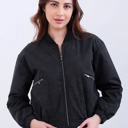 SPYKAR Women Black Polyester PU Coated Jackets-picture-37