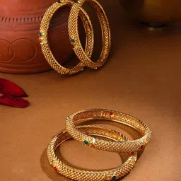 Anouk Set Of 2 Gold-Plated Kundan-Studded Bangles-picture-35