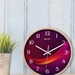 OLIVE TREE Cream-Coloured & Red Printed Contemporary Wall Clock image 3