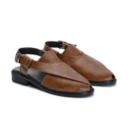 STEPSOFT Men Ethnic Peshawari-Style Faux Leather Comfort Sandals with Slingback Buckle-picture-38