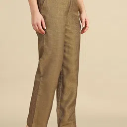 elleven Women Straight Fit Mid-Rise Formal Trouser image 5