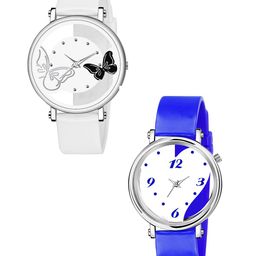 CSAMON Women Set of 2 Dial & Regular Straps Analogue Watch 601 White 603 Blue-picture-9