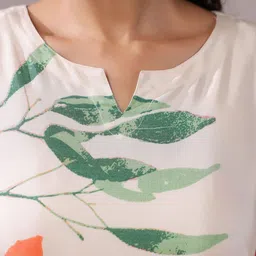 JISORA Printed Notch Neck Russian Silk Tunic With Palazzo Co-Ords image 3