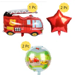 Party Anthem Fire Fighter Themed Balloon Set of 5 - Multicolour image 2