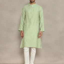 Fabindia Men Geometric Printed Festive A-Line Kurta-picture-25