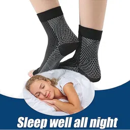 SOXVIEW Unisex Black Pack Of 2 Orthopedic Neuro Ankle Length Cotton Socks image 5