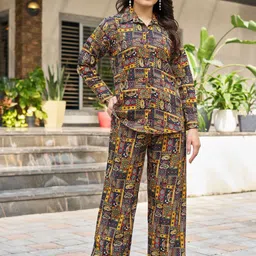 Moda Rapido Printed Shirt Collar Neck Shirt With Trousers Co-Ords-picture-30