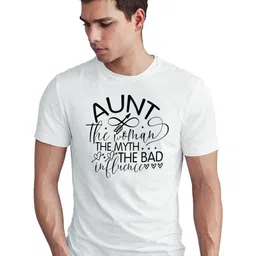 Seekbuylove Typography Printed Round Neck Short Sleeves Regular Fit Cotton T-shirt-image-9