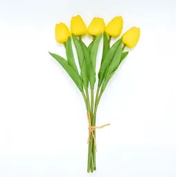 Cortina Yellow 5 Pieces Tulip Artificial Plant-picture-35
