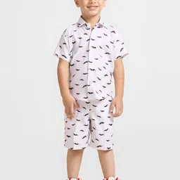 YK Boys Printed Shirt Collar Shirt With Shorts-image-99
