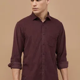 CODE by Lifestyle Men Solid Spread Collar Cotton Casual Shirt-picture-37