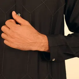 JAYPORE Band Collar Thread Work Straight Kurta image 4