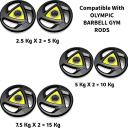30 kg Olympic Weight Plates (2.5Kgx2Pc + 5Kgx2Pc + 7.5Kgx2Pc)- 50 mm Home Gym Combo-image-14