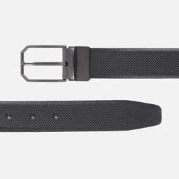 Van Heusen Men Solid Textured Leather Formal Belt image 3