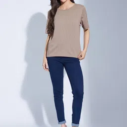 Selvia Women Textured Round Neck Top-picture-10