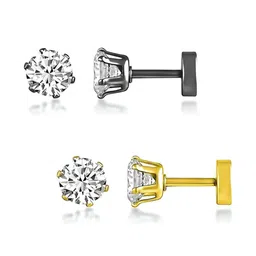 JaiShree Jewels Men Set Of 2 Gold-Plated Artificial Stones Studded Studs-image-9