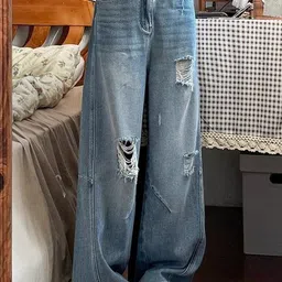 StyleCast Women Mid-Rise Highly Distressed Light Fade Jeans-picture-36