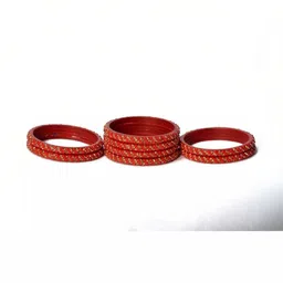 TRIOXY Red Glass Artificial Stones & Beads Bangle image 2