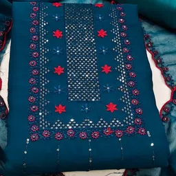 Rangtulika Ethnics Embroidered Unstitched Dress Material image 3