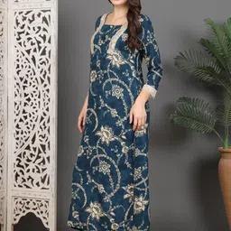 Claura Women Printed Maxi Nightdress image 5