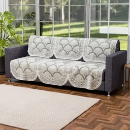 RUBOXA Cream-Coloured Cotton Sofa Cover image 2