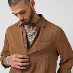 VASTRADO Men Classic Spread Collar Solid Slim Fit Casual Shirt-picture-16