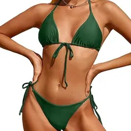 RECENT FASHION Halter Neck Swim Bikini Set-picture-34